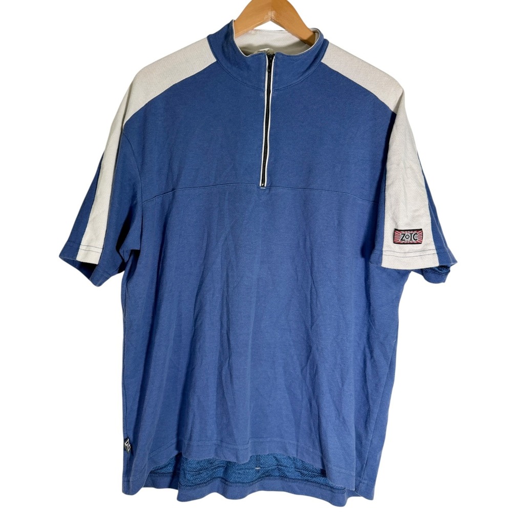 Zoic Men's Quarter Zip Short Sleeve MTB Cycling Jersey USA Blue XL